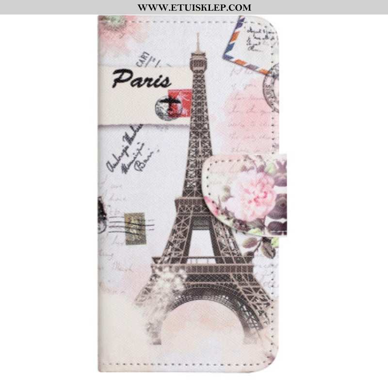 Etui Folio do Poco X5 5G Wieża Eiffla